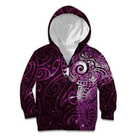 Matariki New Zealand Maori Koru Art Tattoo Kid Hoodie New Year Galaxy Pink Sky Style