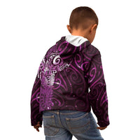 Matariki New Zealand Maori Koru Art Tattoo Kid Hoodie New Year Galaxy Pink Sky Style