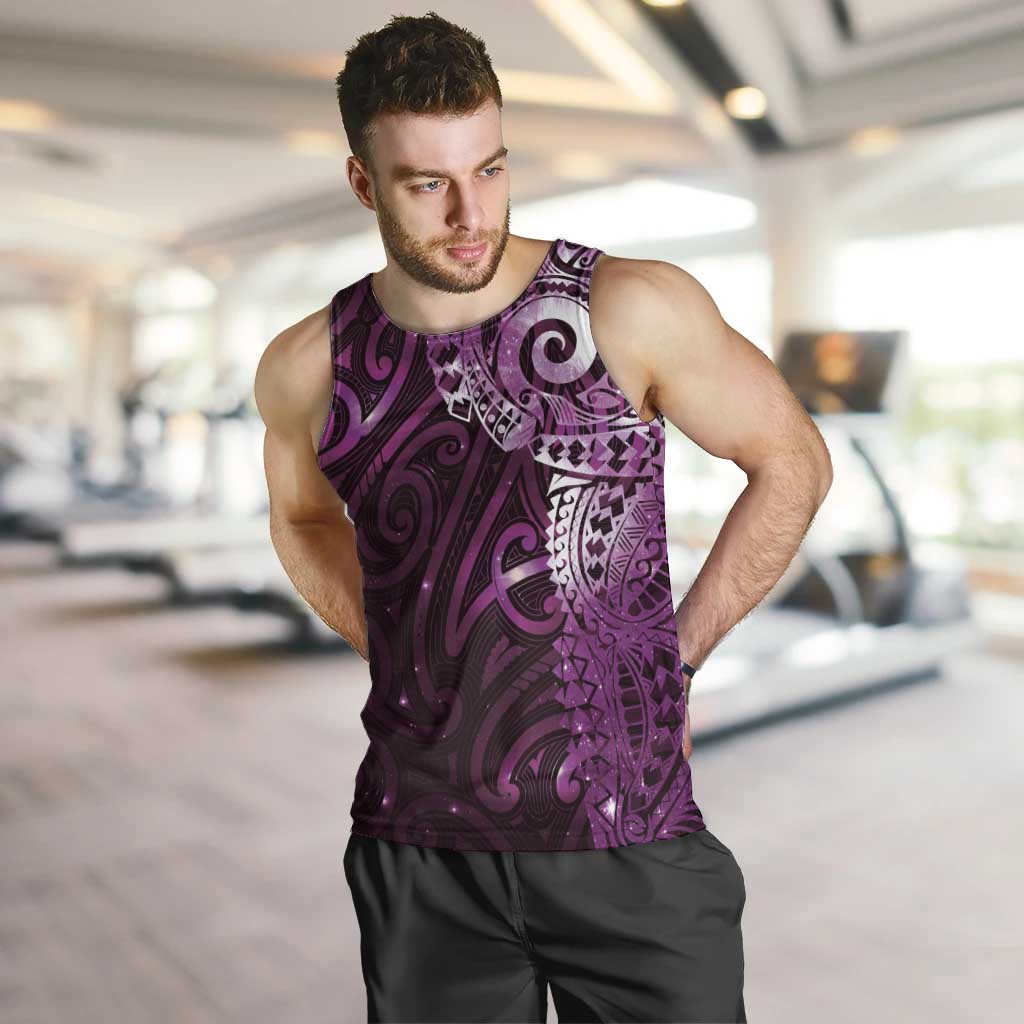Matariki New Zealand Maori Koru Art Tattoo Men Tank Top New Year Galaxy Pink Sky Style