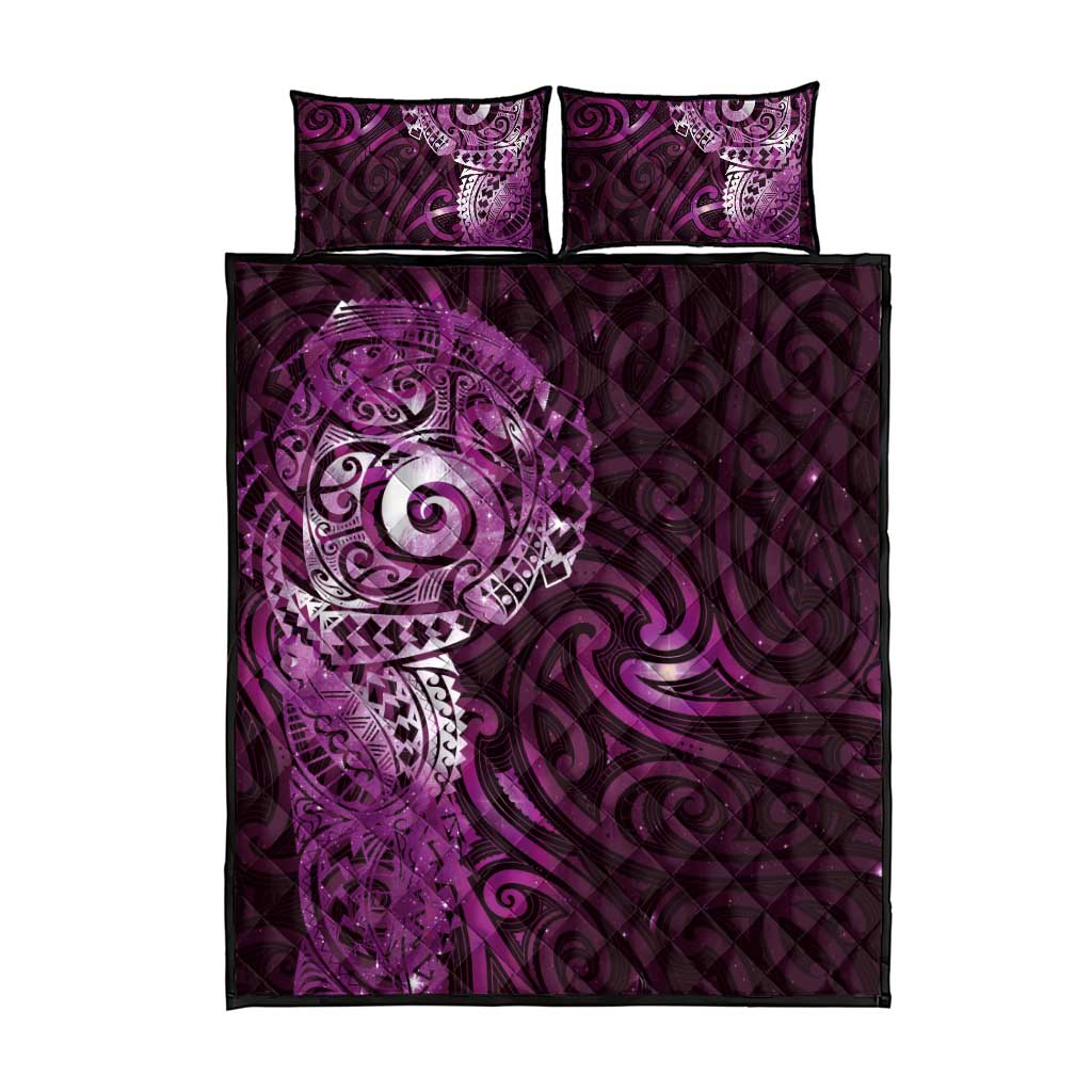 Matariki New Zealand Maori Koru Art Tattoo Quilt Bed Set New Year Galaxy Pink Sky Style
