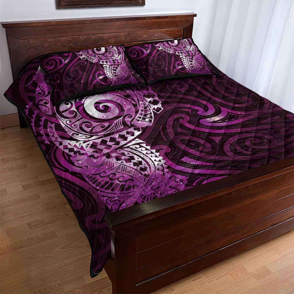 Matariki New Zealand Maori Koru Art Tattoo Quilt Bed Set New Year Galaxy Pink Sky Style