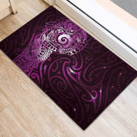 Matariki New Zealand Maori Koru Art Tattoo Rubber Doormat New Year Galaxy Pink Sky Style