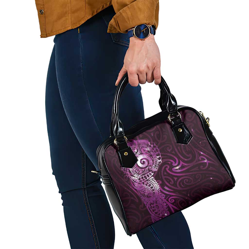 Matariki New Zealand Maori Koru Art Tattoo Shoulder Handbag New Year Galaxy Pink Sky Style