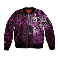 Matariki New Zealand Maori Koru Art Tattoo Sleeve Zip Bomber Jacket New Year Galaxy Pink Sky Style