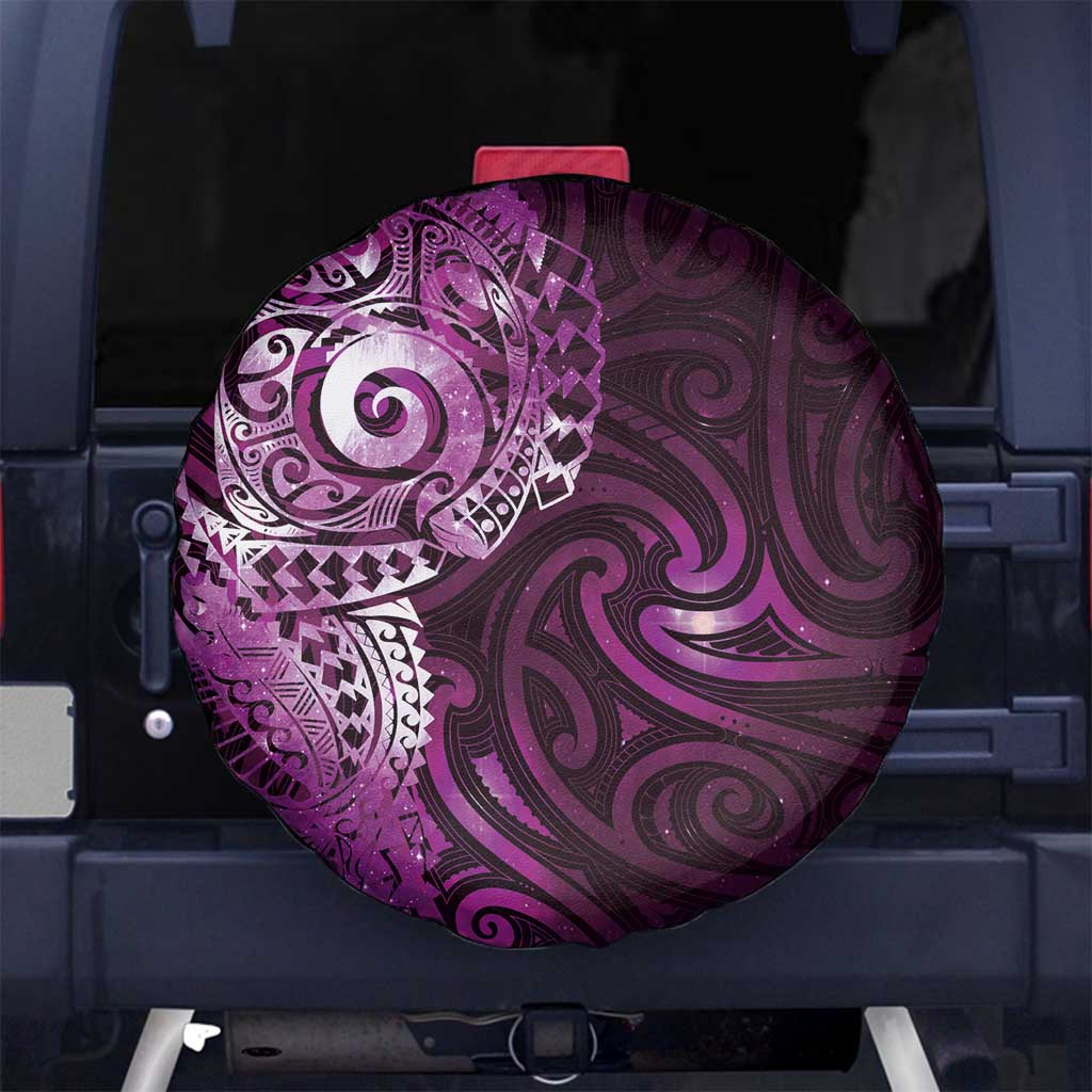 Matariki New Zealand Maori Koru Art Tattoo Spare Tire Cover New Year Galaxy Pink Sky Style
