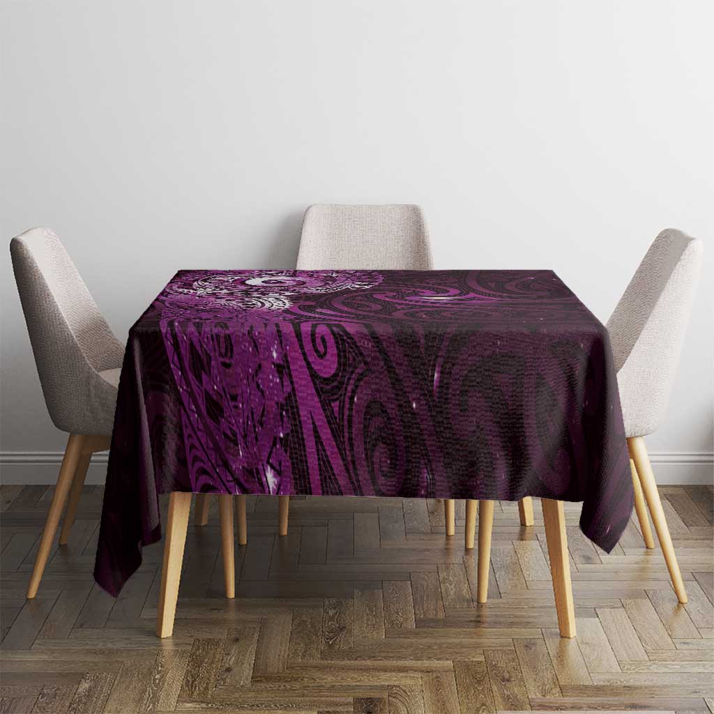 Matariki New Zealand Maori Koru Art Tattoo Tablecloth New Year Galaxy Pink Sky Style