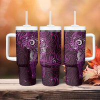Matariki New Zealand Maori Koru Art Tattoo Tumbler With Handle New Year Galaxy Pink Sky Style