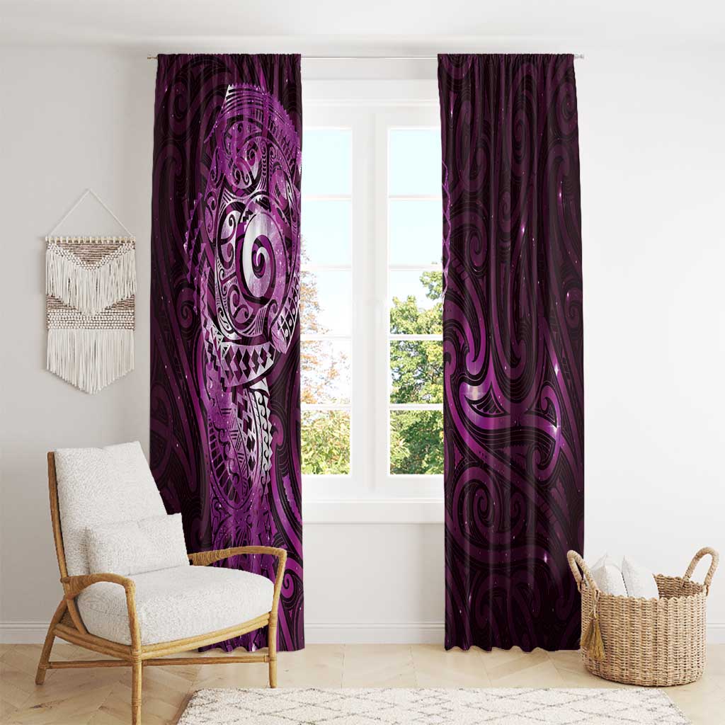 Matariki New Zealand Maori Koru Art Tattoo Window Curtain New Year Galaxy Pink Sky Style