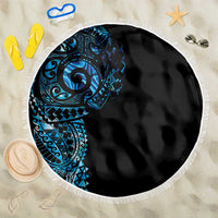 New Zealand Maori Koru Art Traditional Tattoo Beach Blanket Paua Shell