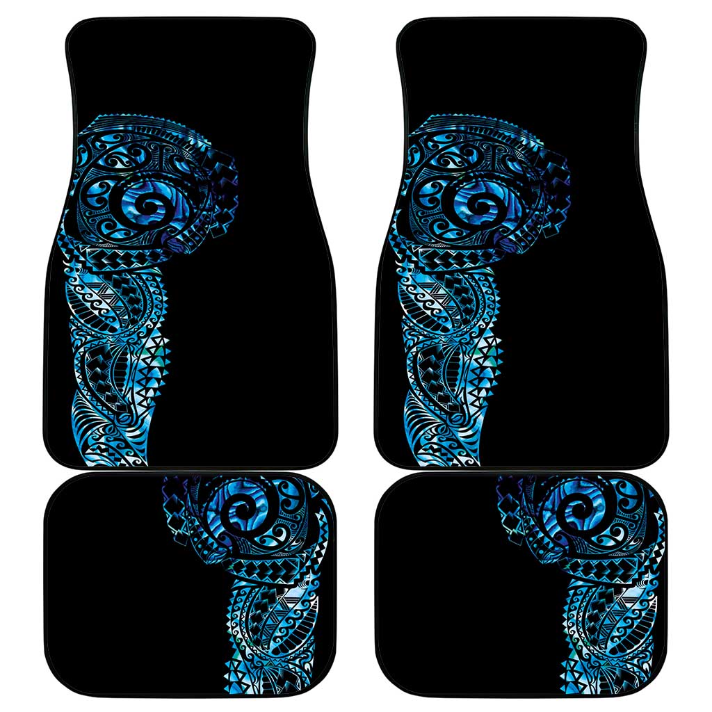 New Zealand Maori Koru Art Traditional Tattoo Car Mats Paua Shell
