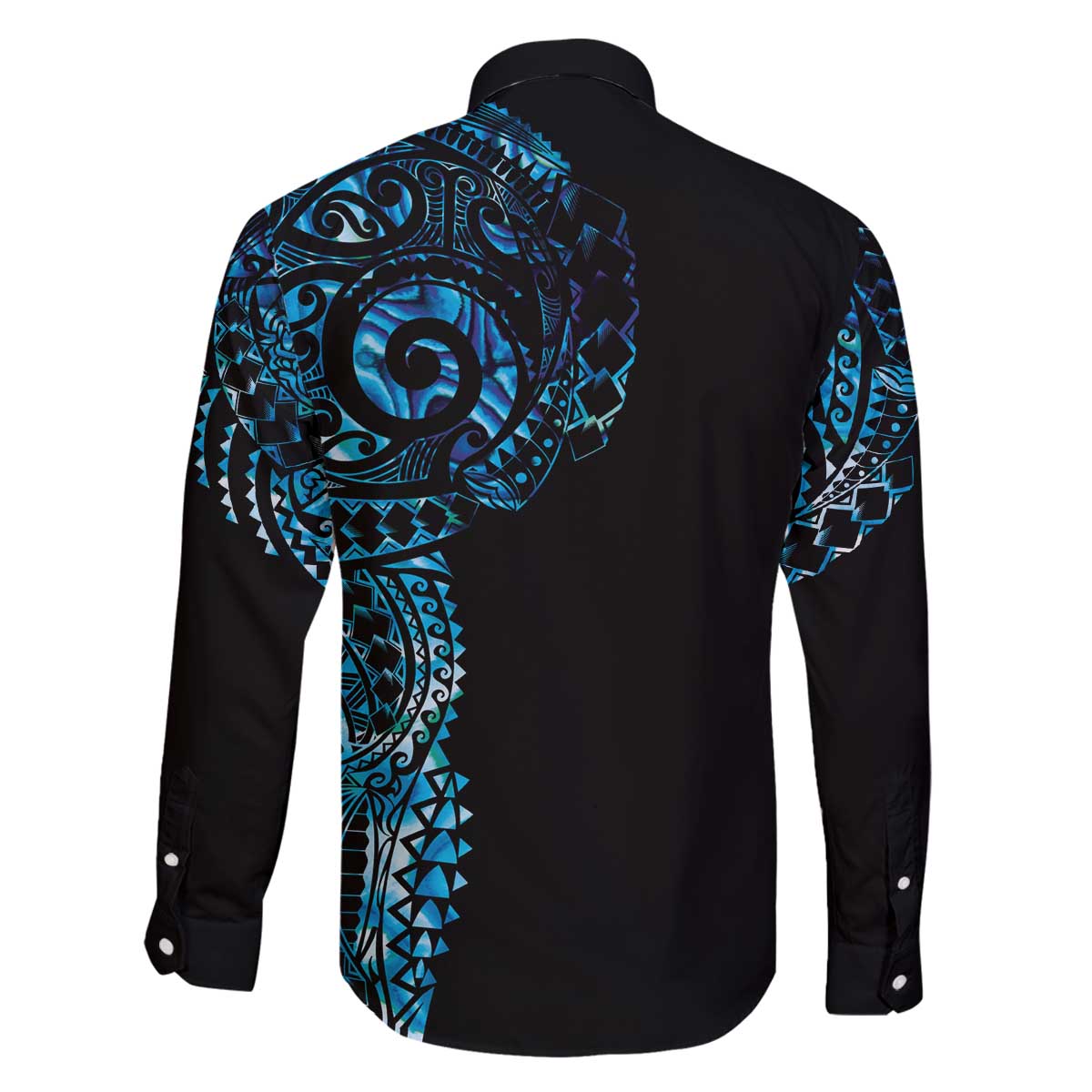 New Zealand Maori Koru Art Traditional Tattoo Family Matching Off The Shoulder Long Sleeve Dress and Hawaiian Shirt Paua Shell