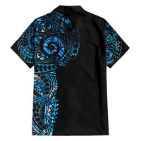 New Zealand Maori Koru Art Traditional Tattoo Family Matching Off Shoulder Maxi Dress and Hawaiian Shirt Paua Shell