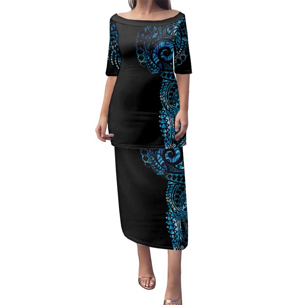 New Zealand Maori Koru Art Traditional Tattoo Family Matching Puletasi and Hawaiian Shirt Paua Shell