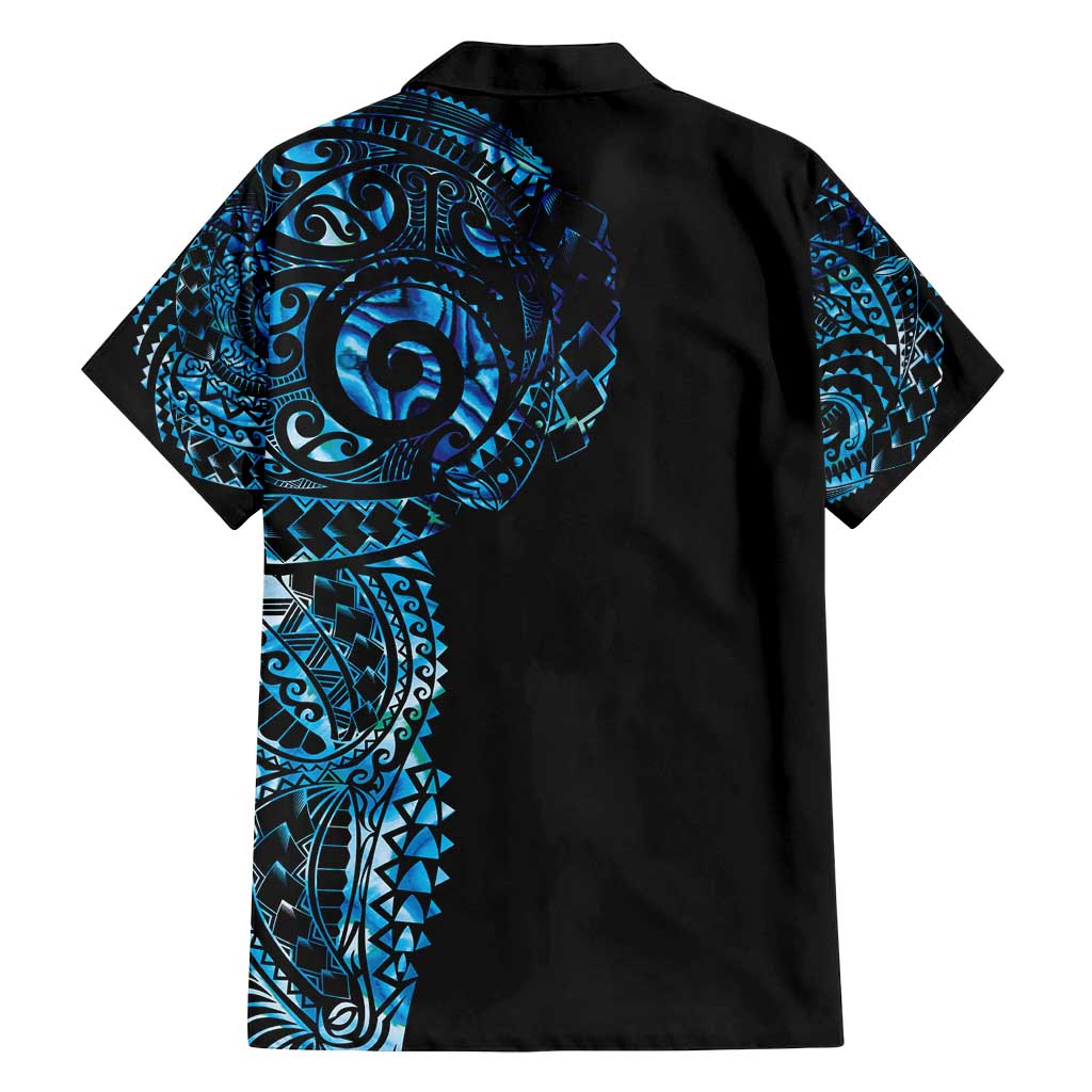 New Zealand Maori Koru Art Traditional Tattoo Family Matching Tank Maxi Dress and Hawaiian Shirt Paua Shell