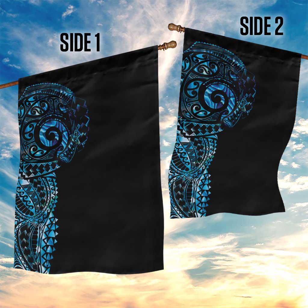 New Zealand Maori Koru Art Traditional Tattoo Garden Flag Paua Shell