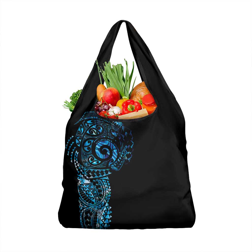 New Zealand Maori Koru Art Traditional Tattoo Grocery Bag Paua Shell