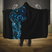 New Zealand Maori Koru Art Traditional Tattoo Hooded Blanket Paua Shell