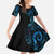 New Zealand Maori Koru Art Traditional Tattoo Kid Short Sleeve Dress Paua Shell