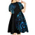 New Zealand Maori Koru Art Traditional Tattoo Kid Short Sleeve Dress Paua Shell