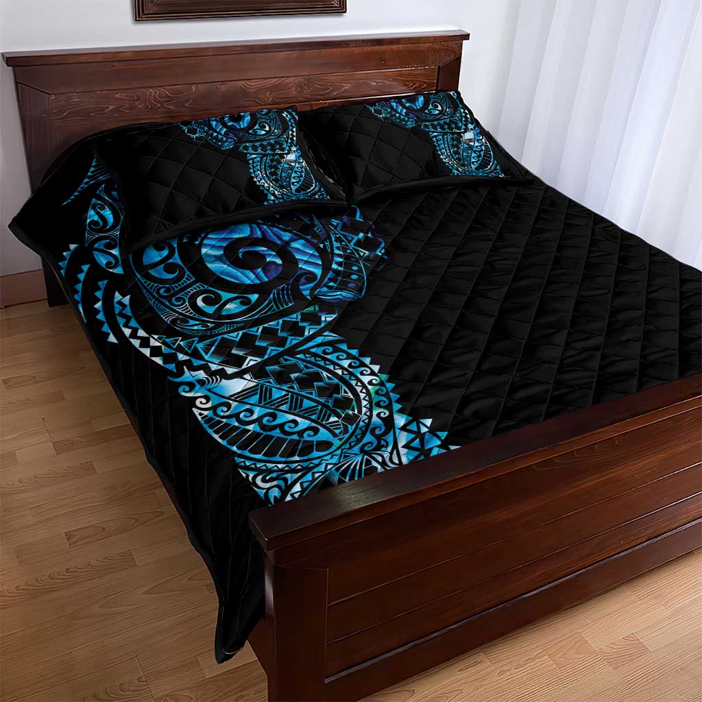 New Zealand Maori Koru Art Traditional Tattoo Quilt Bed Set Paua Shell