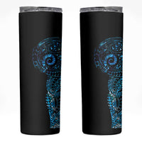 New Zealand Maori Koru Art Traditional Tattoo Skinny Tumbler Paua Shell