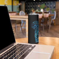 New Zealand Maori Koru Art Traditional Tattoo Skinny Tumbler Paua Shell