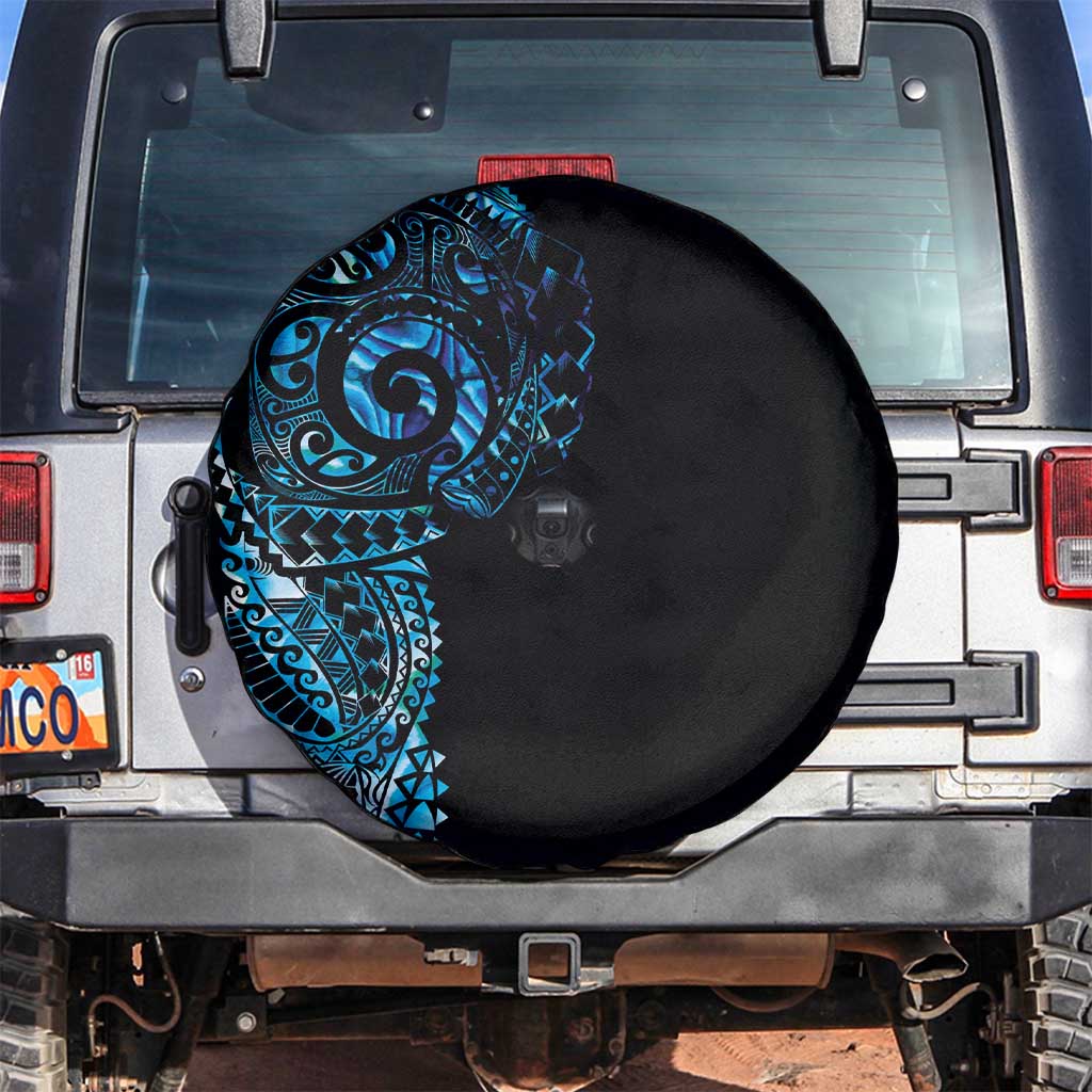 New Zealand Maori Koru Art Traditional Tattoo Spare Tire Cover Paua Shell