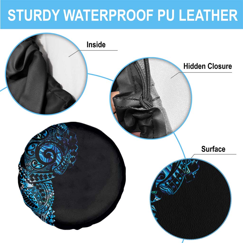 New Zealand Maori Koru Art Traditional Tattoo Spare Tire Cover Paua Shell