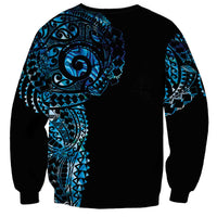 New Zealand Maori Koru Art Traditional Tattoo Sweatshirt Paua Shell