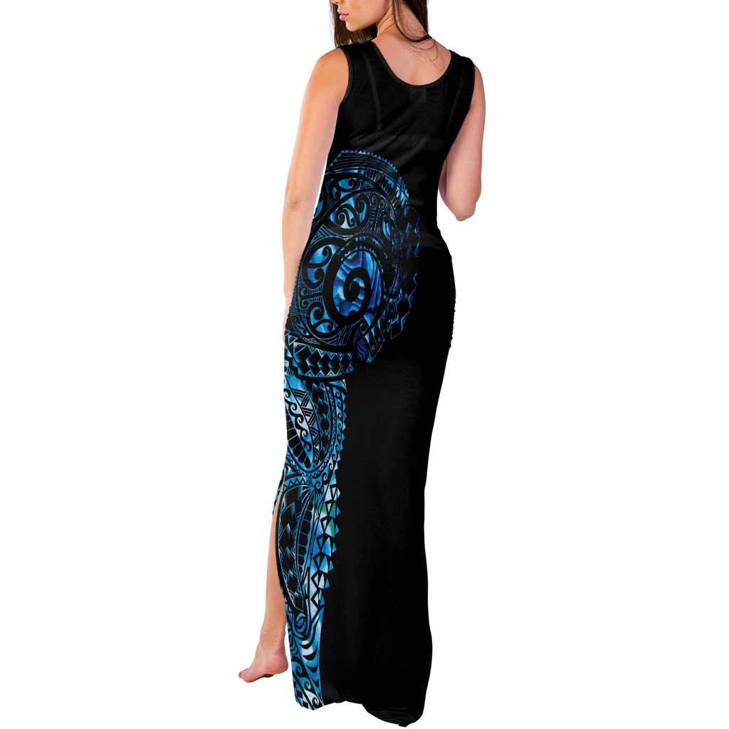 New Zealand Maori Koru Art Traditional Tattoo Tank Maxi Dress Paua Shell