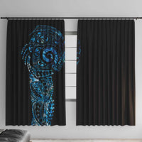 New Zealand Maori Koru Art Traditional Tattoo Window Curtain Paua Shell