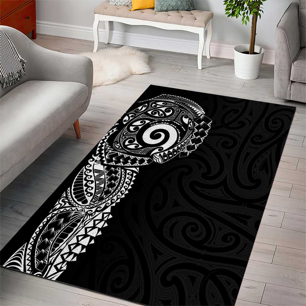 New Zealand Maori Koru Art Traditional Tattoo Area Rug Simple Style