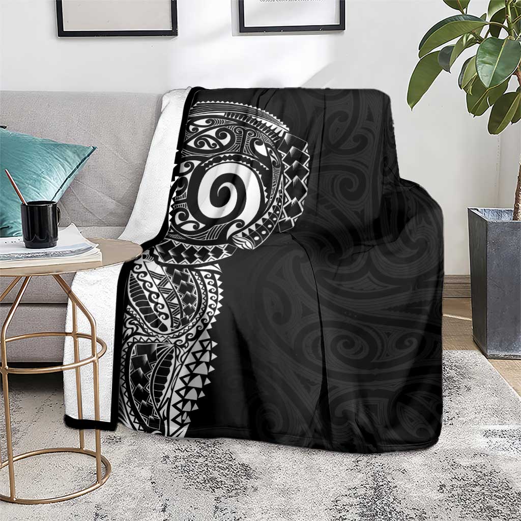 New Zealand Maori Koru Art Traditional Tattoo Blanket Simple Style