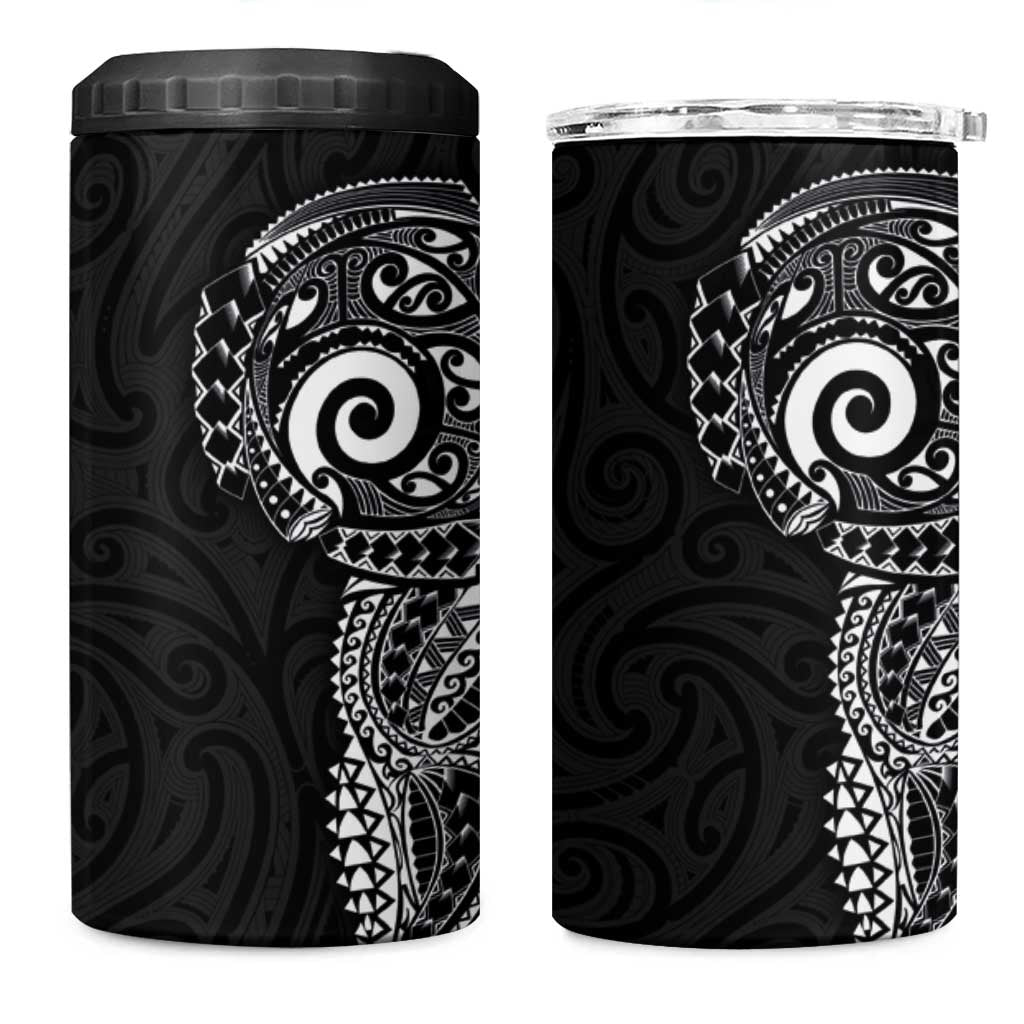 New Zealand Maori Koru Art Traditional Tattoo 4 in 1 Can Cooler Tumbler Simple Style