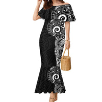 New Zealand Maori Koru Art Traditional Tattoo Family Matching Mermaid Dress and Hawaiian Shirt Simple Style