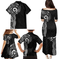 New Zealand Maori Koru Art Traditional Tattoo Family Matching Puletasi and Hawaiian Shirt Simple Style
