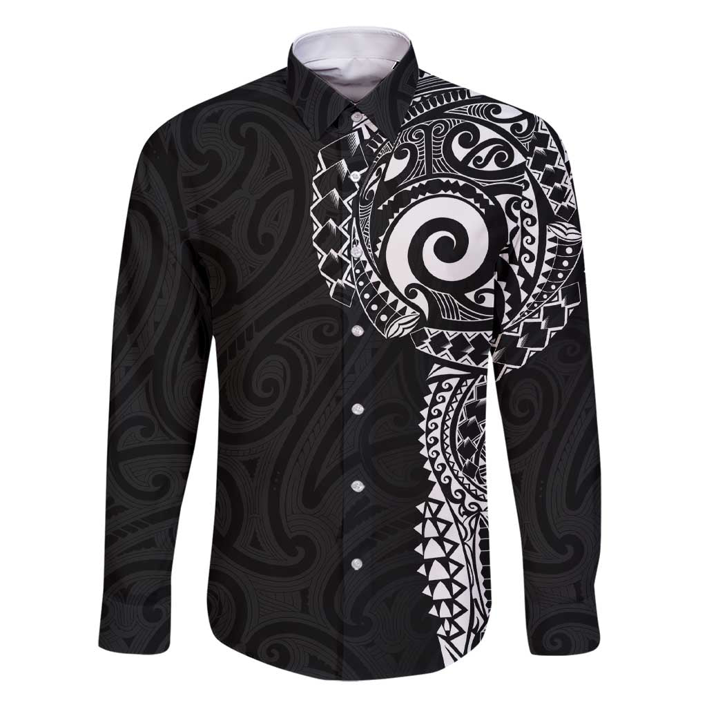 New Zealand Maori Koru Art Traditional Tattoo Family Matching Short Sleeve Bodycon Dress and Hawaiian Shirt Simple Style
