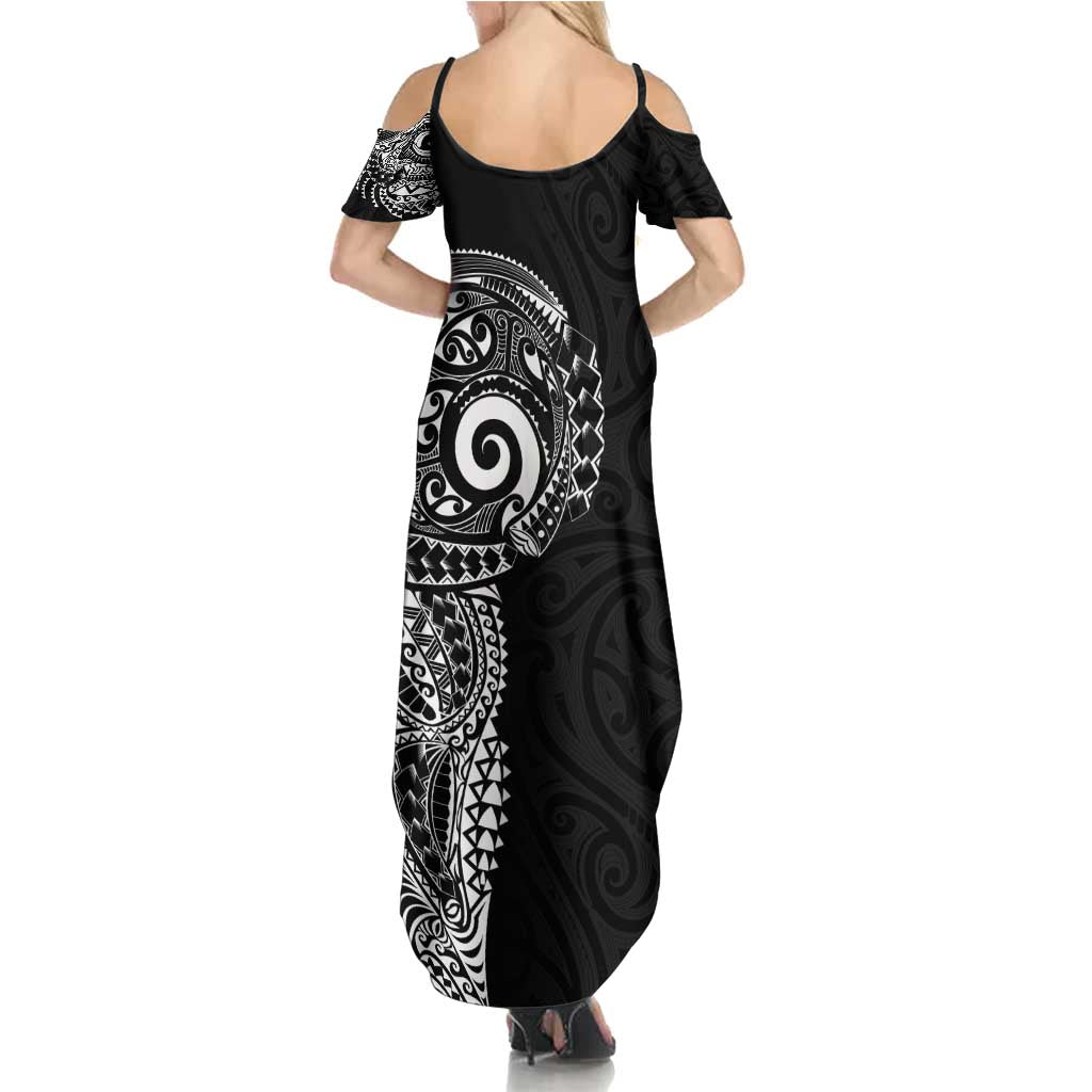 New Zealand Maori Koru Art Traditional Tattoo Family Matching Summer Maxi Dress and Hawaiian Shirt Simple Style