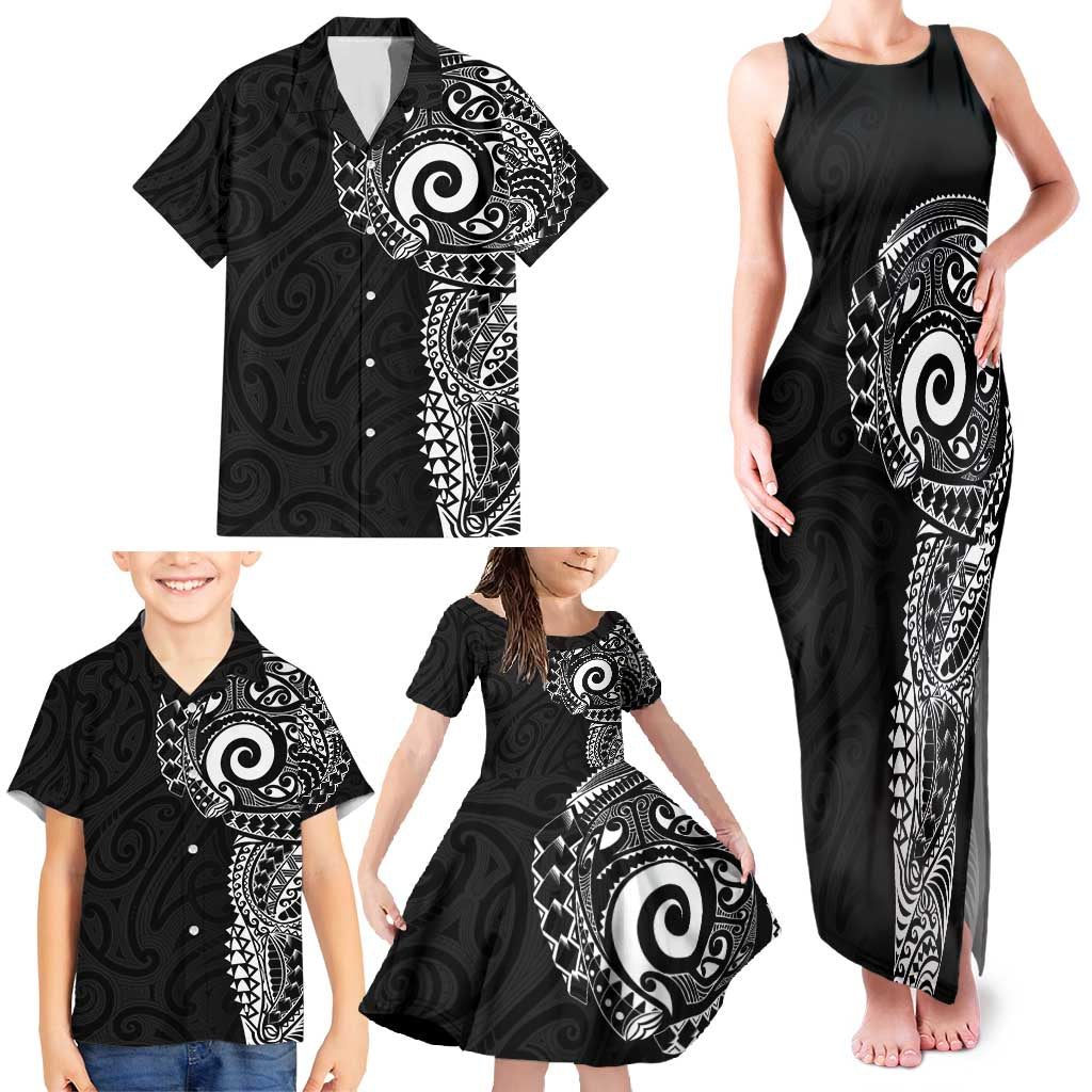 New Zealand Maori Koru Art Traditional Tattoo Family Matching Tank Maxi Dress and Hawaiian Shirt Simple Style