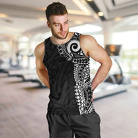 New Zealand Maori Koru Art Traditional Tattoo Men Tank Top Simple Style