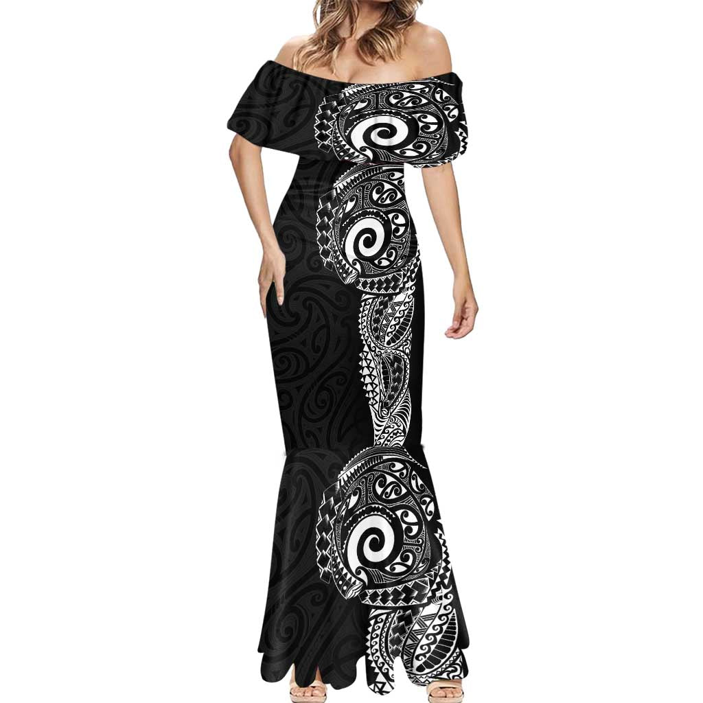 New Zealand Maori Koru Art Traditional Tattoo Mermaid Dress Simple Style