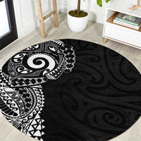 New Zealand Maori Koru Art Traditional Tattoo Round Carpet Simple Style