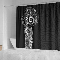 New Zealand Maori Koru Art Traditional Tattoo Shower Curtain Simple Style
