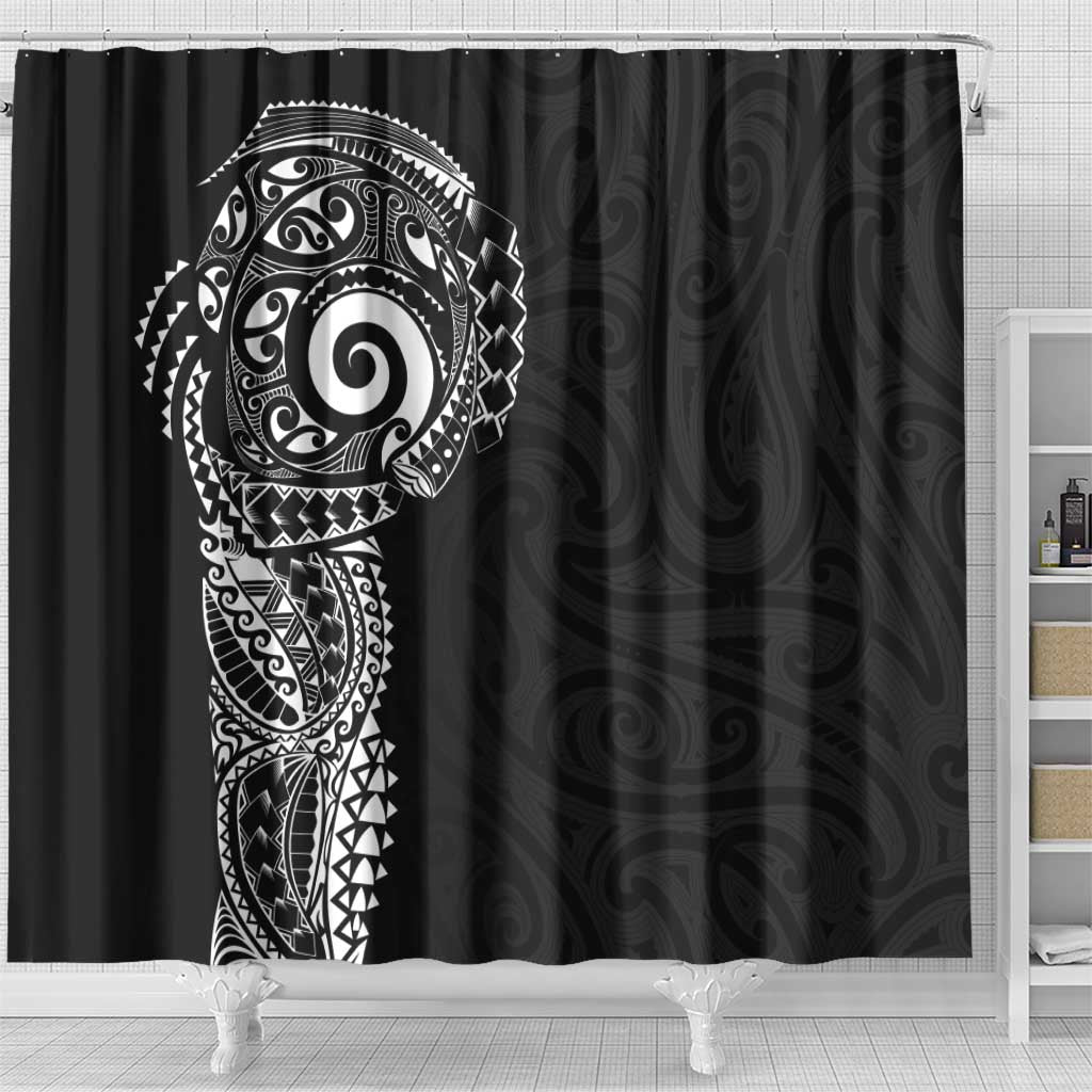 New Zealand Maori Koru Art Traditional Tattoo Shower Curtain Simple Style