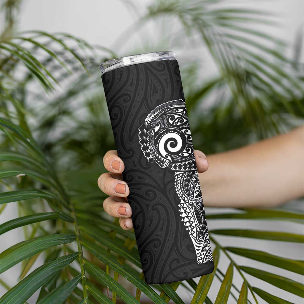 New Zealand Maori Koru Art Traditional Tattoo Skinny Tumbler Simple Style