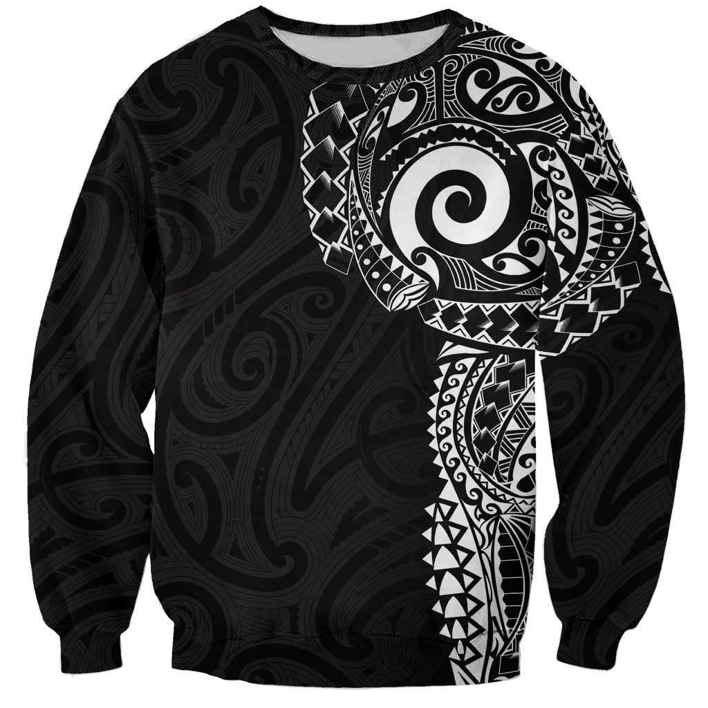 New Zealand Maori Koru Art Traditional Tattoo Sweatshirt Simple Style