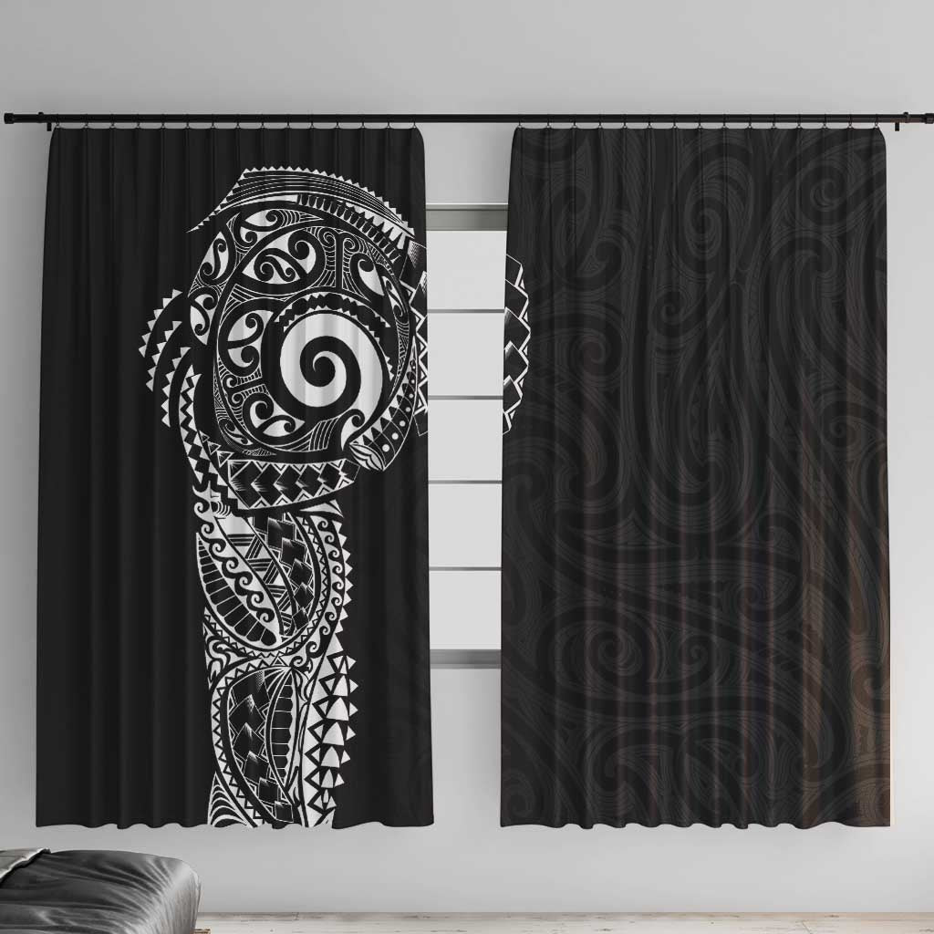 New Zealand Maori Koru Art Traditional Tattoo Window Curtain Simple Style