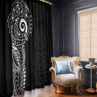 New Zealand Maori Koru Art Traditional Tattoo Window Curtain Simple Style