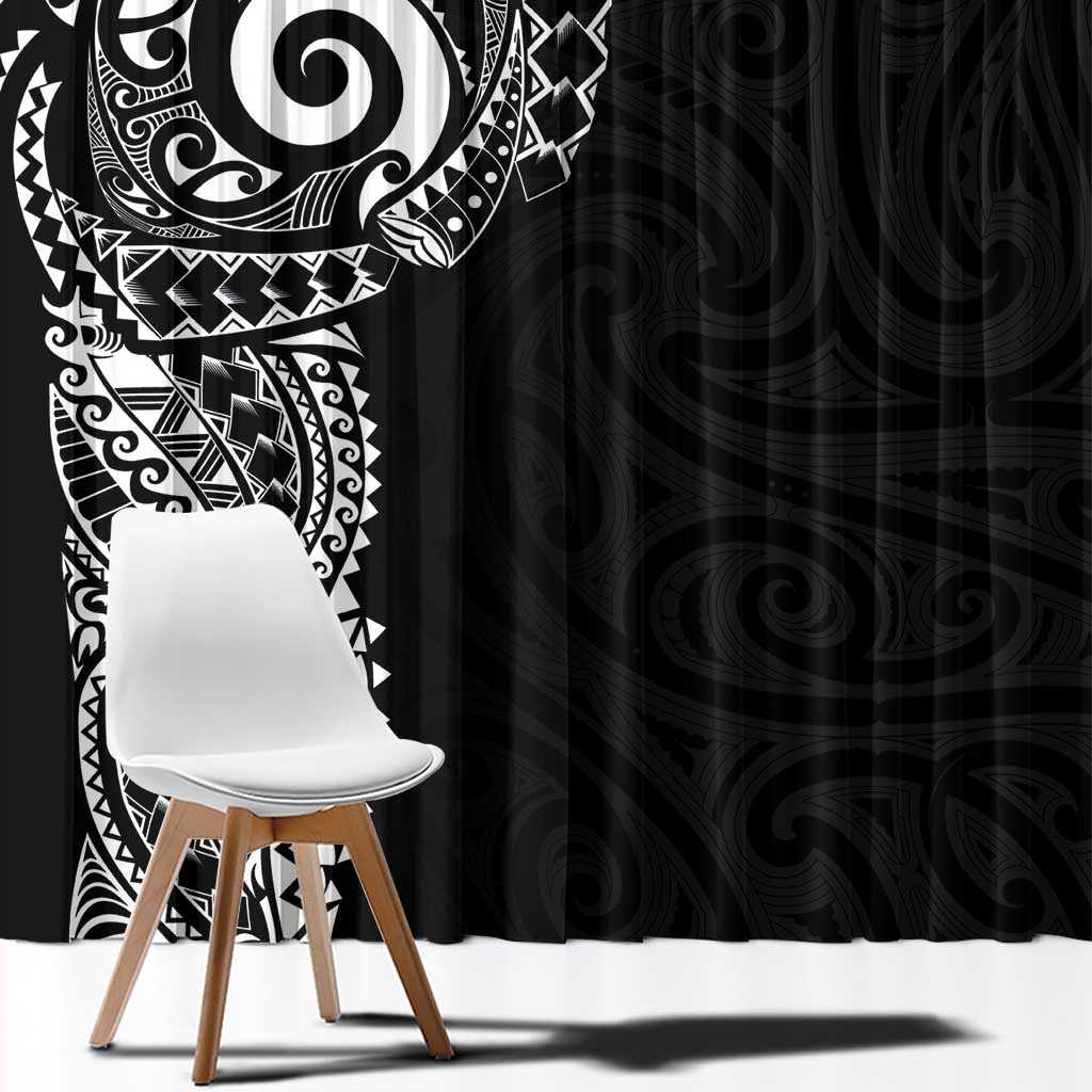 New Zealand Maori Koru Art Traditional Tattoo Window Curtain Simple Style