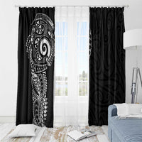 New Zealand Maori Koru Art Traditional Tattoo Window Curtain Simple Style